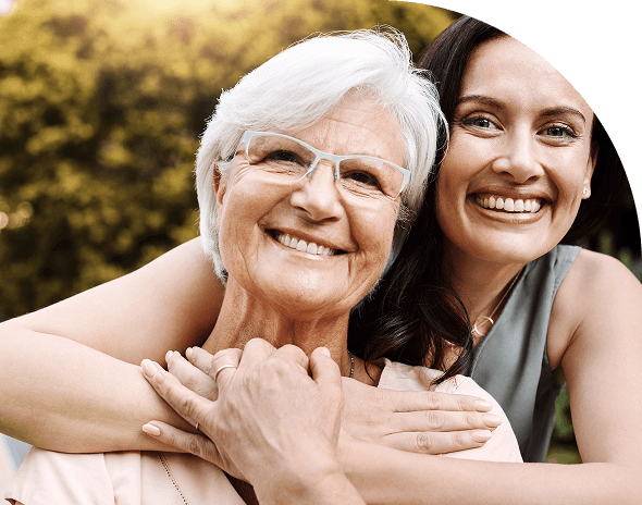 Elderly couple smiling