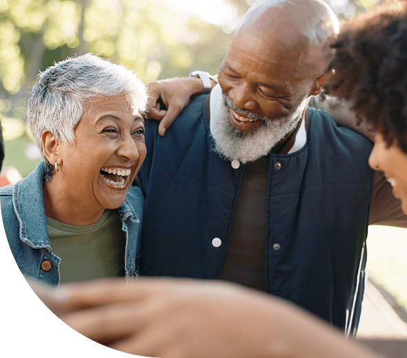 Elderly couple smiling